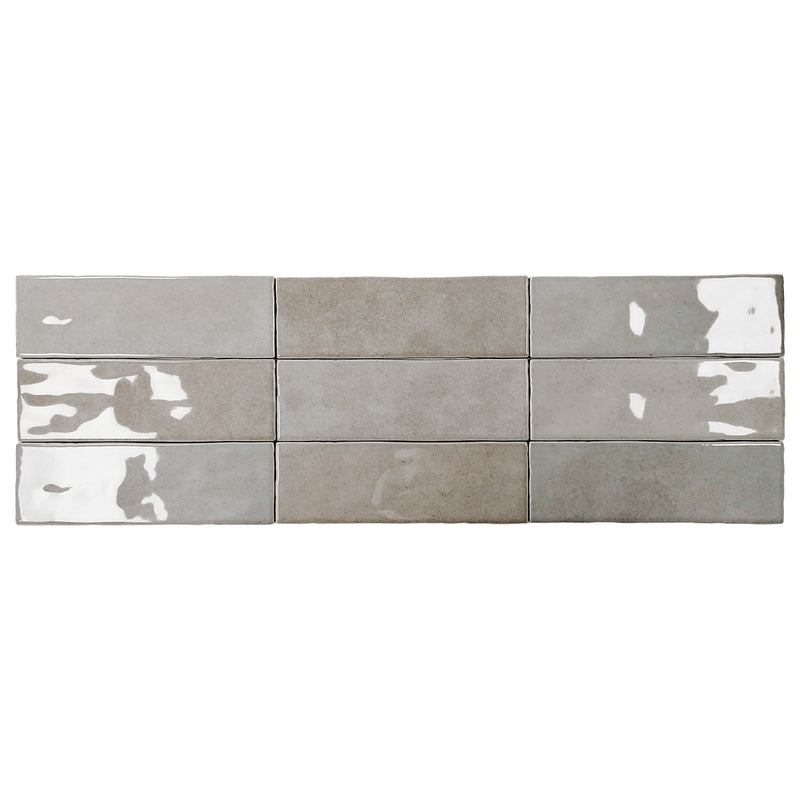 Kai 2.5X8 Pewter Gray Gloss Subway Tile