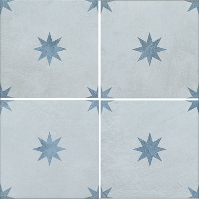 Marine 8X8 Blue Rhodes Star Decorative Pattern Tile