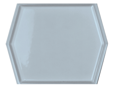 Gem Blue 5X6 Framed Gloss Hex Tile