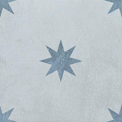 Marine 8X8 Blue Rhodes Star Decorative Pattern Tile