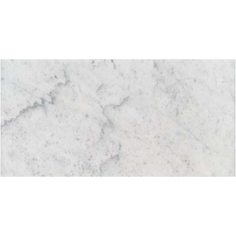 White Carrara 12X24 Polished Marble Tile
