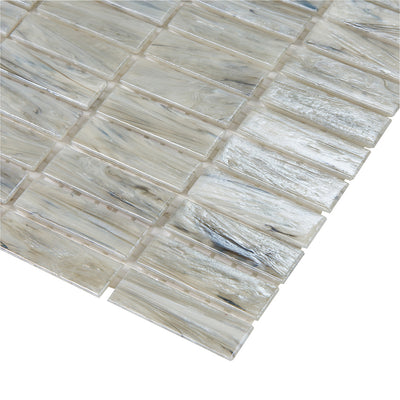 Luxe Allure Driftwood Stacked Mosaic Glass Tile