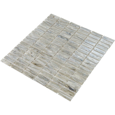 Luxe Allure Driftwood Stacked Mosaic Glass Tile