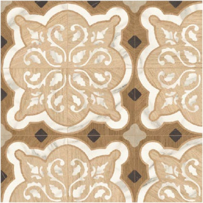 Stately 8X8 Elite #5 Beige Wood And Marble Look Porcelain Tile