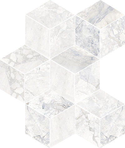 Eternal White Multi Finish Matte & Polished Hexagon Mosaic