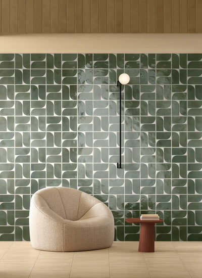 Havana 8x8 Deco Green Porcelain Tile