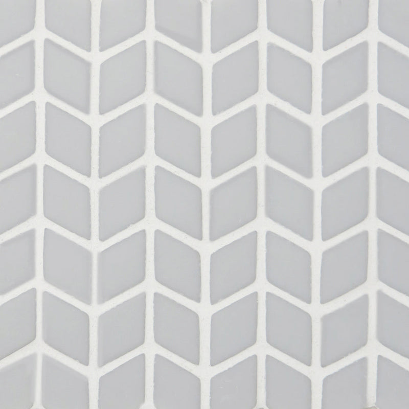 Micro Chevron Frost Glass Mosaic Tile
