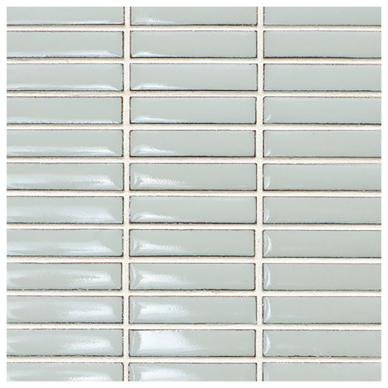 Makai Stacked Dove Gloss Mosaic Tile