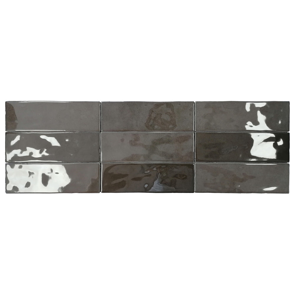 Kai 2.5X8 Onyx Black Gloss Subway Tile | Tile Market of Delaware