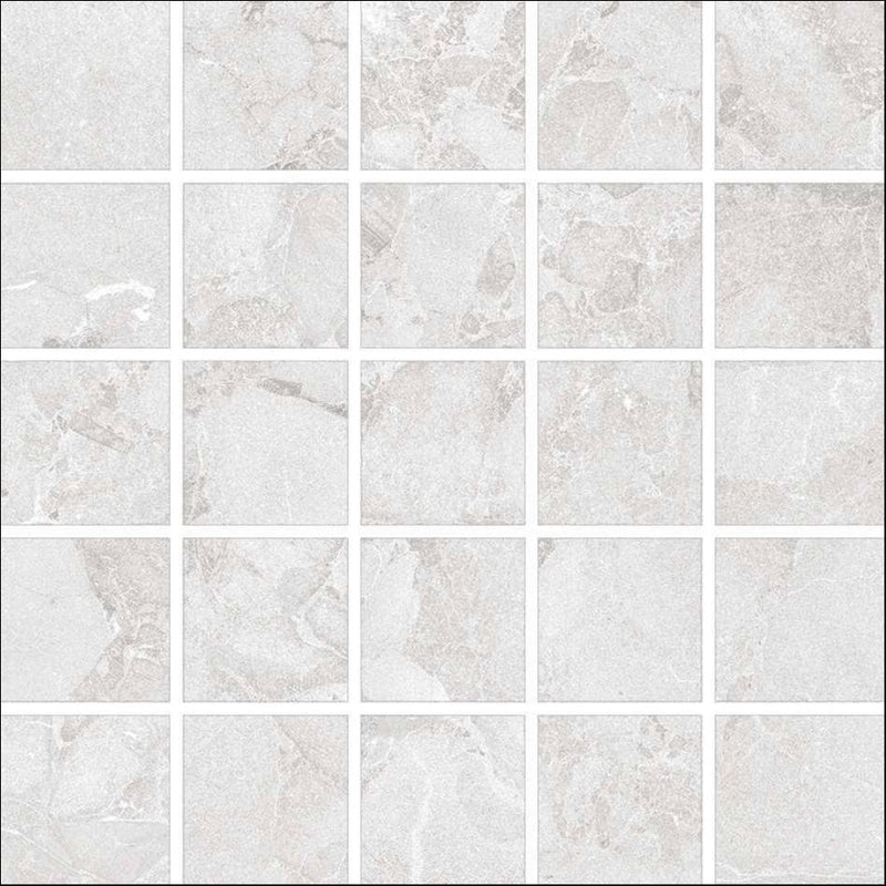 Lava 2x2 White Mosaic Porcelain Tile