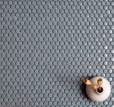 Micro Hex Cloud Glass Mosaic Tile