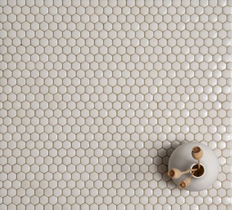 Micro Hex Cotton Glass Mosaic Tile