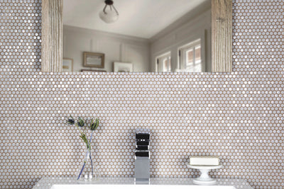 Micro Hex Frost Glass Mosaic Tile