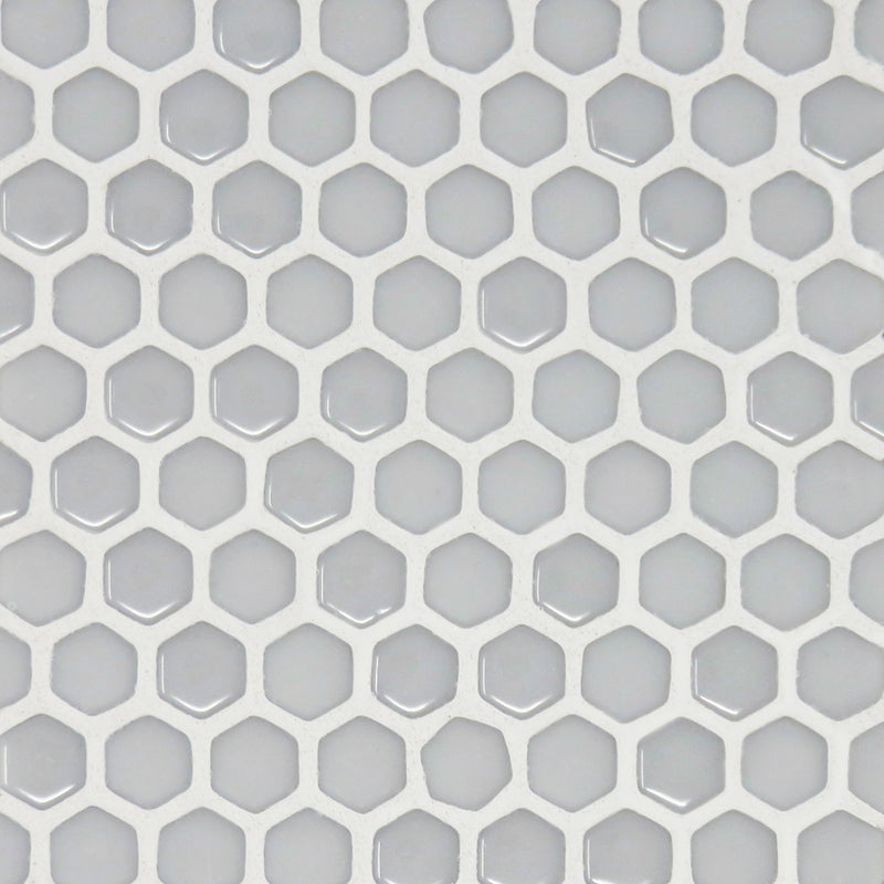 Micro Hex Frost Glass Mosaic Tile