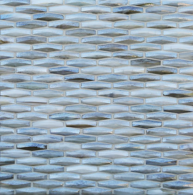 Origami 1/2x2 Vesper Bari Twist Hexagon Glass Mosaic Tile