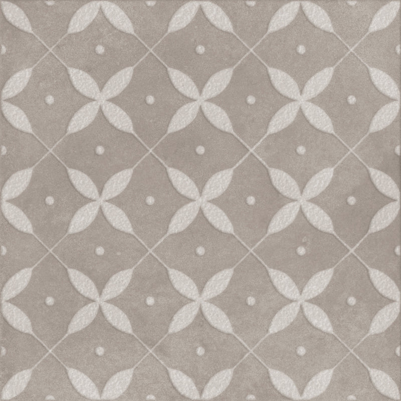 Siena 8x8 Sugar Deco Grigio Matte Porcelain Tile