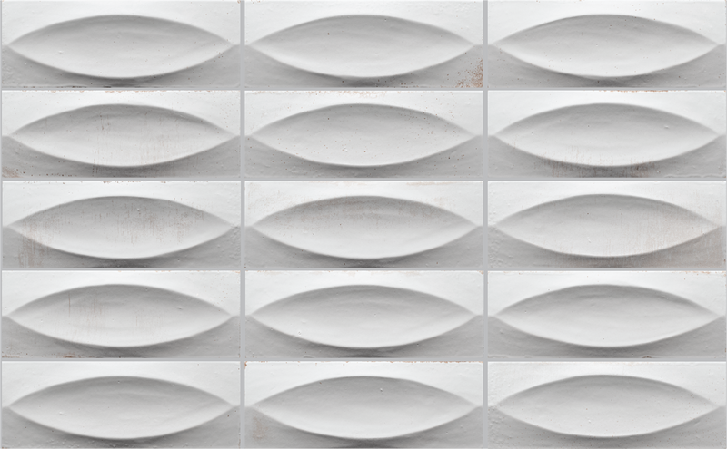 Surf 3X8 White Deco Gloss Porcelain Tile