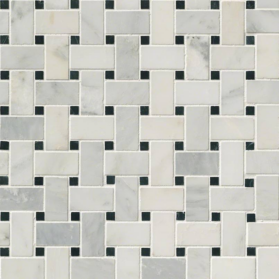 Luxe Herringbone White 1x3 Mosaic | Tile Market of Delaware