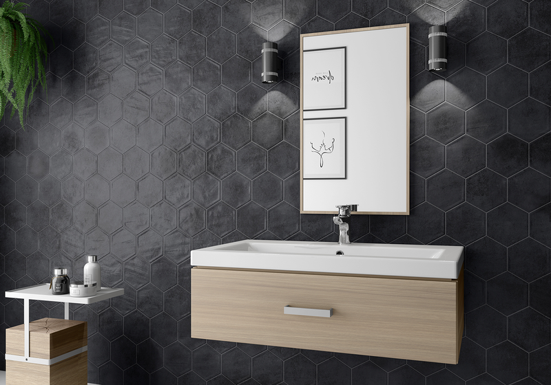 Bonita 5x6 Black Hexagon Porcelain Tile