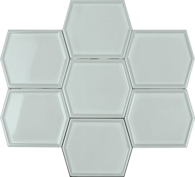 Gem Green 5X6 Framed Gloss Hex Tile