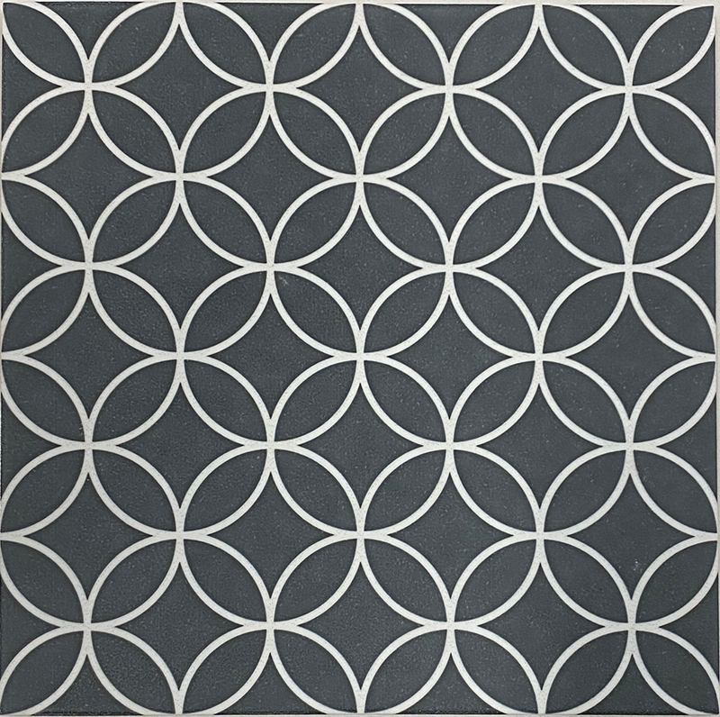 Gatsby 8X8 Black Decorative Pattern Tile