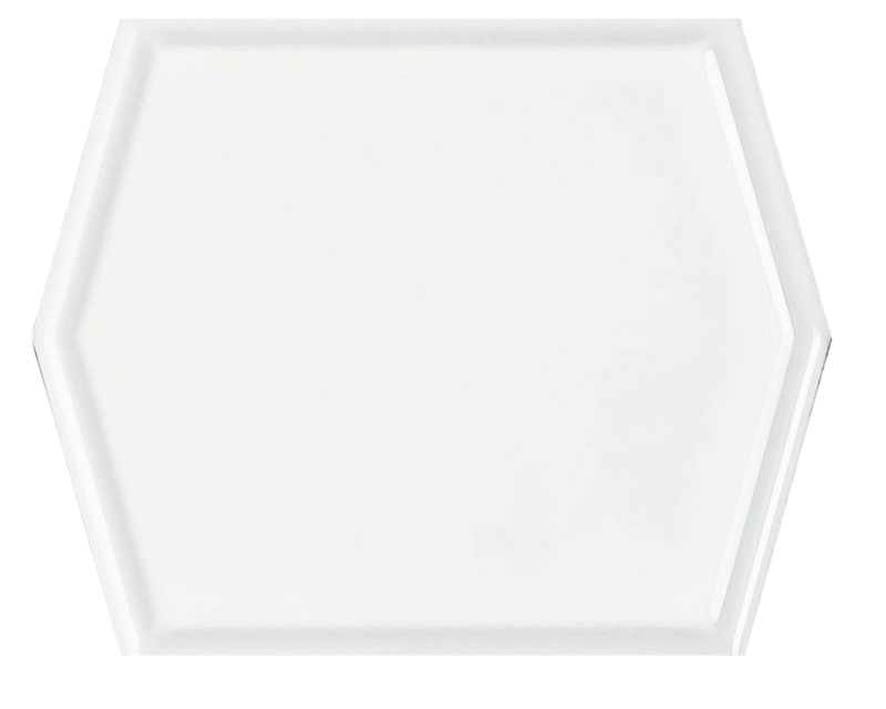 Gem White 5x6 Framed Gloss Hex Tile | Tile Market of Delaware