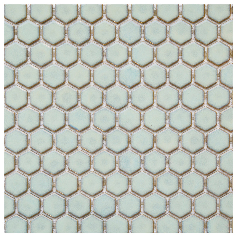 Makai 1" Hexagon Jadite Gloss Mosaic Tile