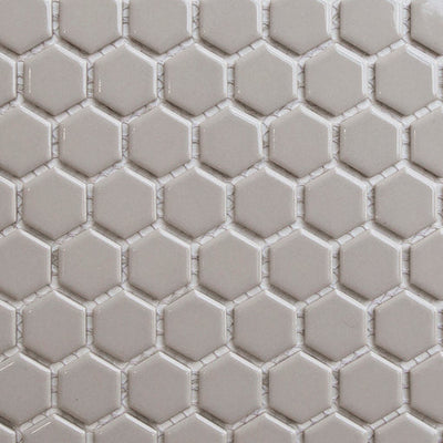 Makai 1" Hexagon Smoke Gloss Mosaic Tile