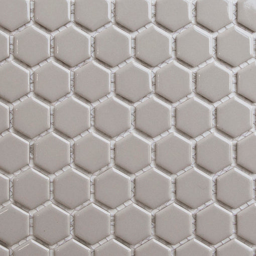 Makai 1" Hexagon Smoke Gloss Mosaic Tile