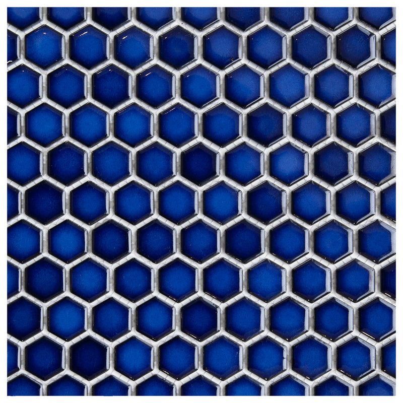 Makai 1" Hexagon Twilight Gloss Mosaic Tile