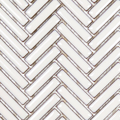 Makai Herringbone 3/8 X 2 Dandelion Gloss Mosaic Tile