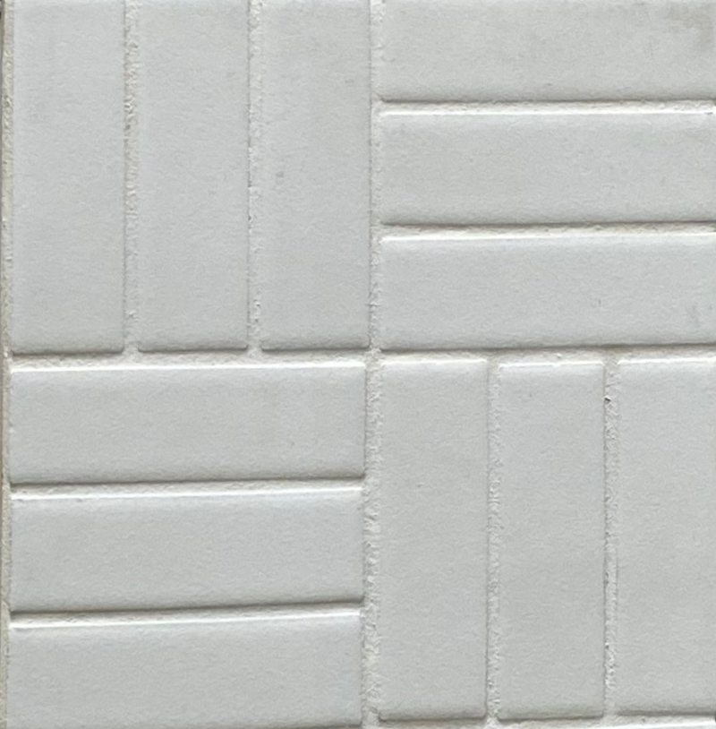 Luxe Lattice Weave 1X3 Arctic White Matte Ceramic Mosaic Tile