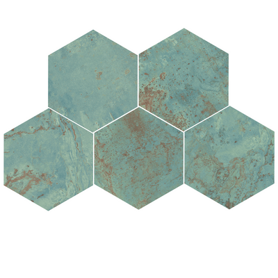 Modern Hex 10X11 Green Hexagon Porcelain Tile