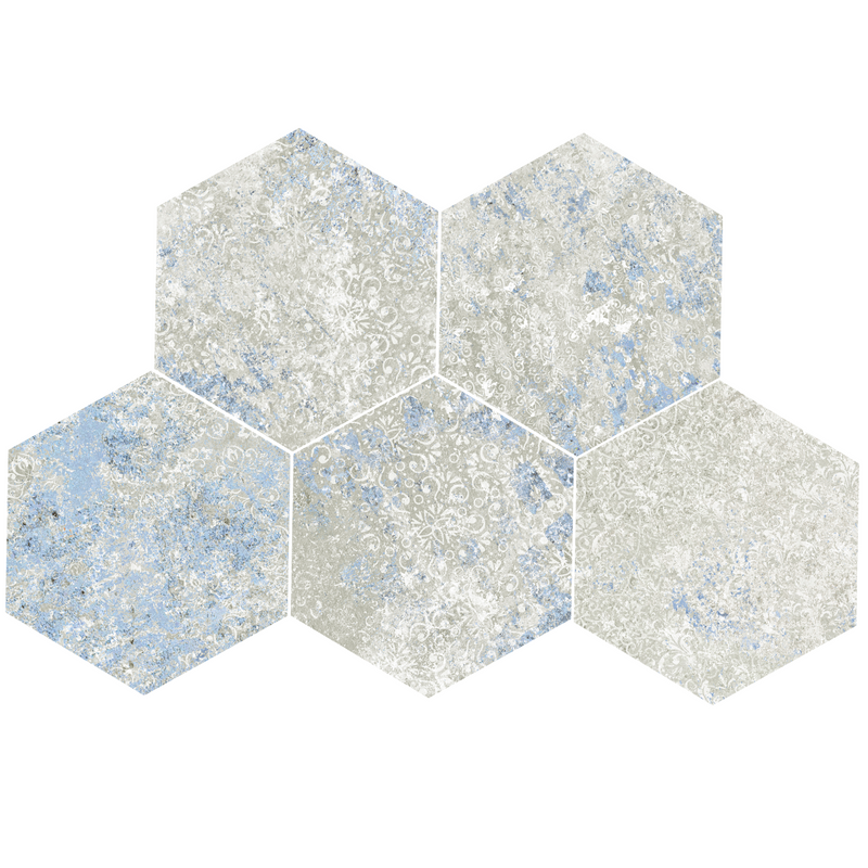 Modern Hex 10X11 Gray Motif Hexagon Porcelain Tile