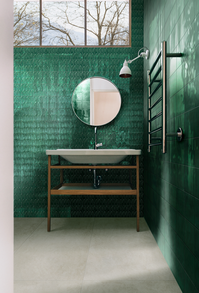 Malibu 6x6 Green Zuma Glossy Deco Porcelain Wall Tile