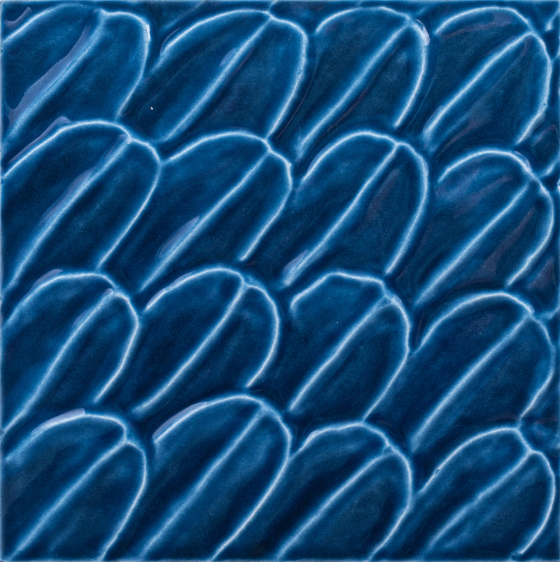 Malibu 6x6 Blue Topango Glossy Deco Porcelain Wall Tile