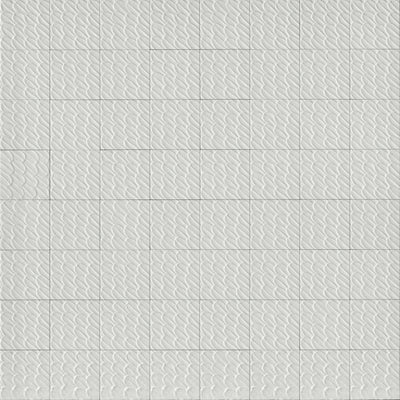 Malibu 6x6 White Topango Glossy Deco Porcelain Wall Tile