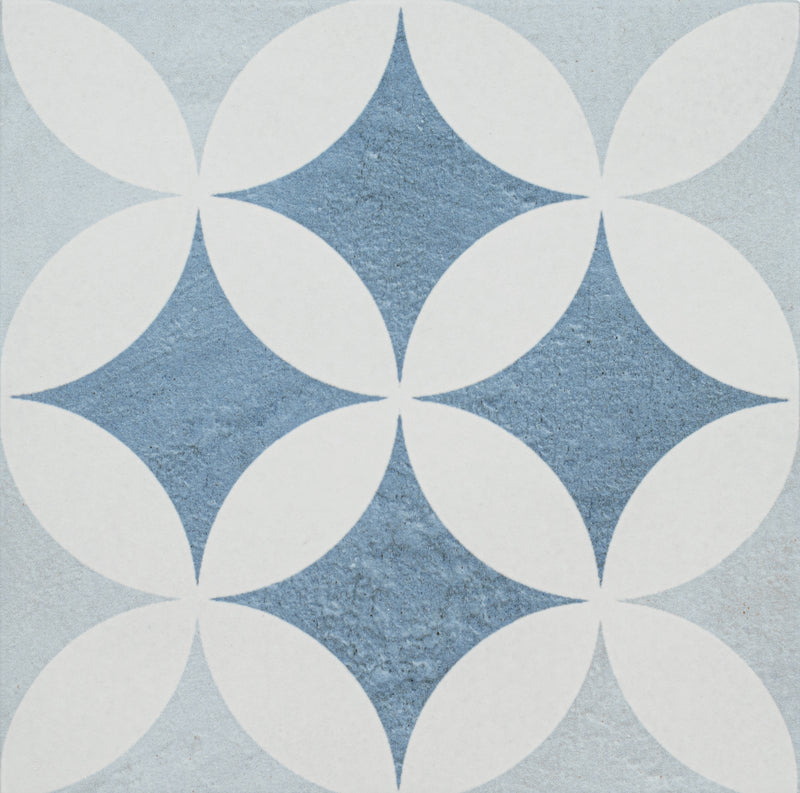 Marine 8X8 Blue Capri Decorative Pattern Tile