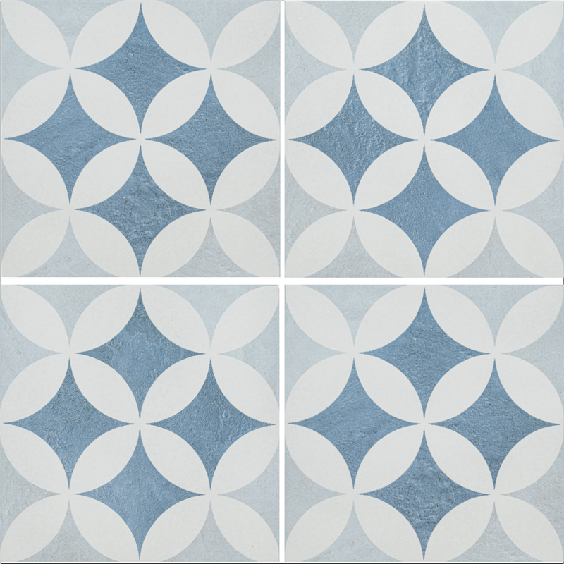 Marine 8X8 Blue Capri Decorative Pattern Tile