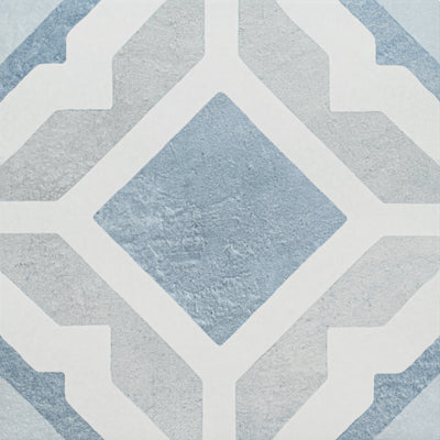 Marine 8X8 Blue And Gray Elba Decorative Pattern Tile