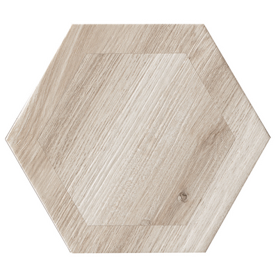 Prime 9.5X11 Hexagon White Wood Look Porcelain Tile