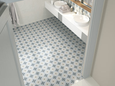 Seville 6X6 Martia Blue And White Encaustic Porcelain Tile