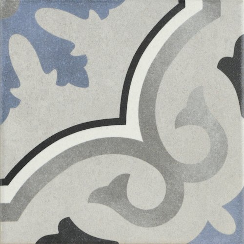 Seville 6X6 Lou-Lou Gray And Blue Encaustic Porcelain Tile