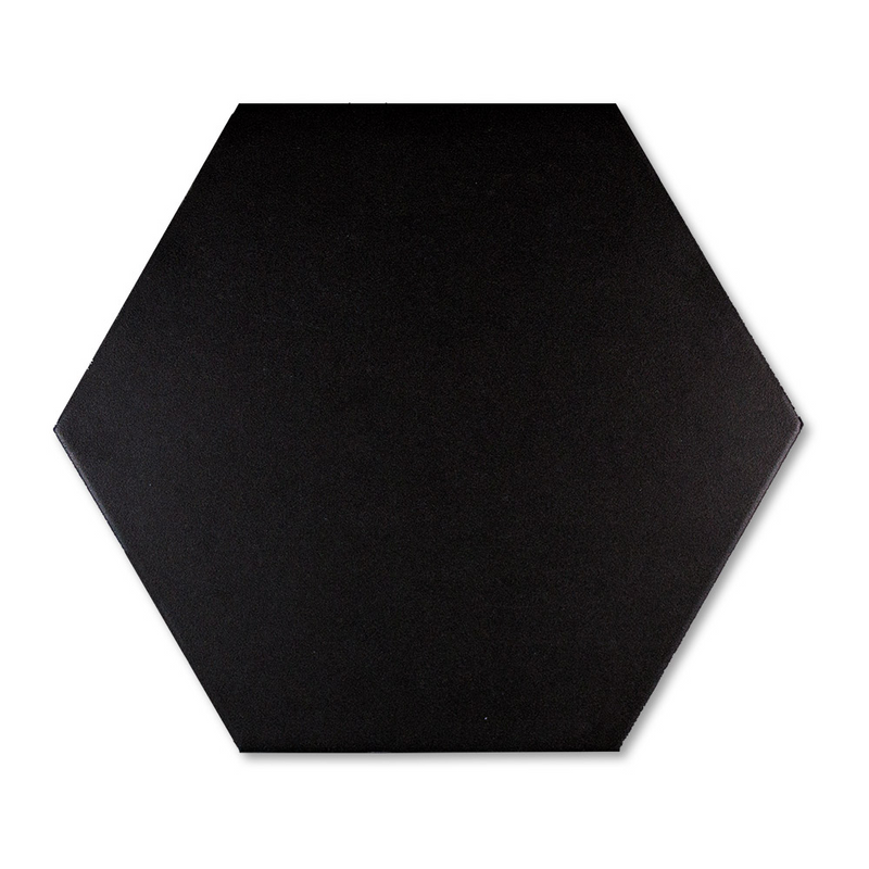 Solid Hex 8X9 Hexagon Black Porcelain Tile