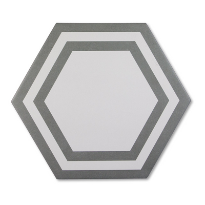 Solid Hex 8X9 Hexagon Dark Gray Deco Pattern Porcelain Tile