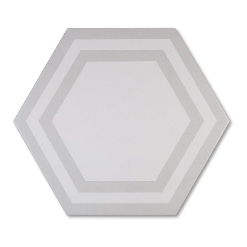 Solid Hex 8X9 Hexagon Light Gray Deco Pattern Porcelain Tile