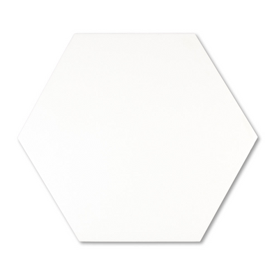 Solid Hex 8X9 Hexagon White Porcelain Tile