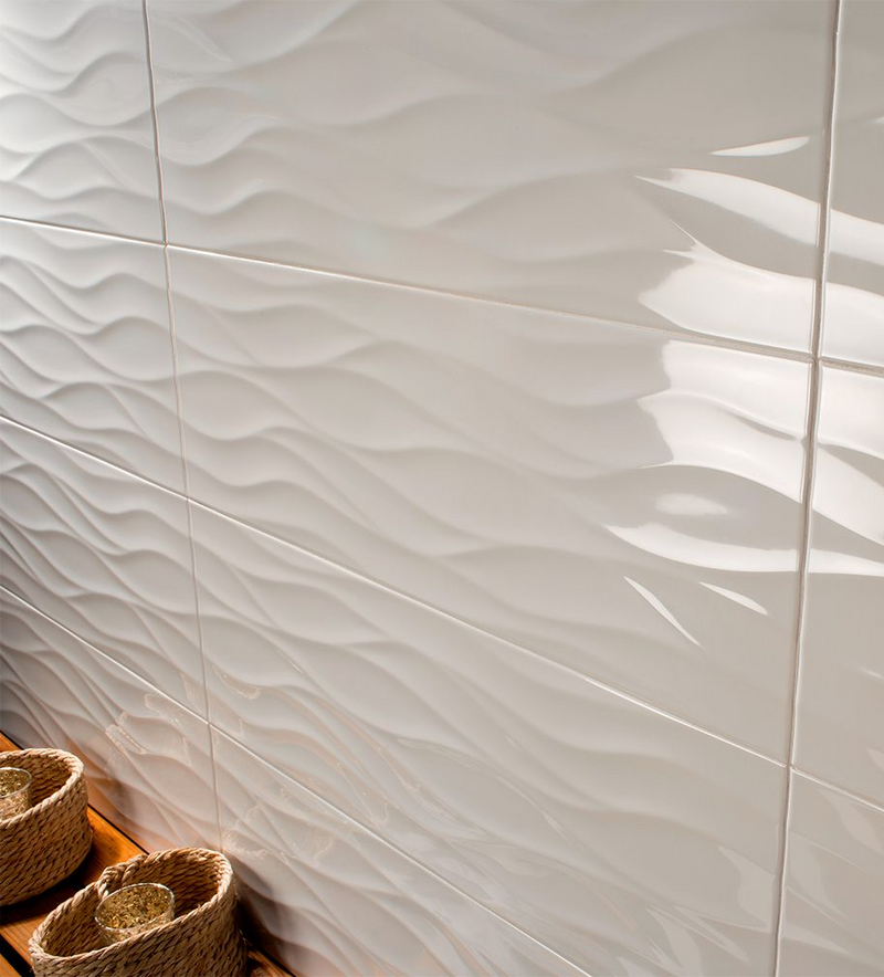 Sun 10X30 Blanco Wave  Gloss Ceramic Tile