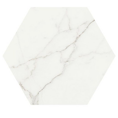 Verona 5X6 Hex White Matte Porcelain Tile
