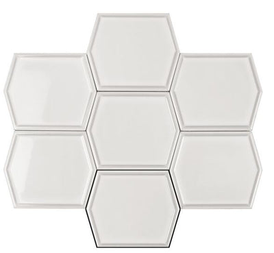 Gem Pearl 5X6 Framed Gloss Hex Tile